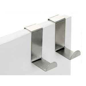 Hooks & Rails 2Pcs Door Hook Multipurpose Stainless Steel Kitchen Cabinet Clothes Home Storage Hanger Bathroom Towel Holder