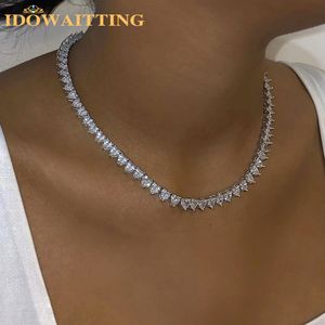 Chokers White Pink Iced Out Bling 5A Coração CZ CZ Pavimentado Colar de Tênis para Mulheres Namorada Jóias de Moda do Dia dos Namorados 230403