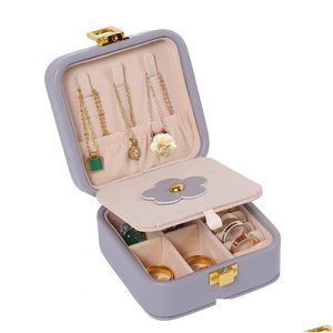 Jewelry Boxes Travel Jewelry Box Pu Leather Storage Case Portable Jewellery Boxes Ideal Gift For Girlfriend And Wife With Mirror Drop Dh2Vp