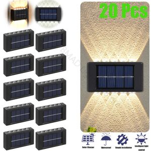 Novelty Lighting 10 LED Solar Wall Lamp Outdoor Waterproof Solar Powered Light UP and Down Illuminate Home Garden Porch Yard Decoration P230403