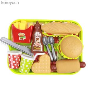 Küchen Spielen Lebensmittel Kinder Pretend Simulation Lebensmittel Spielzeug Baby Spielhaus Hamburger Hot Dog Französisch Frites Küche Set Spielzeug Fast Food pädagogisches SpielzeugL231104