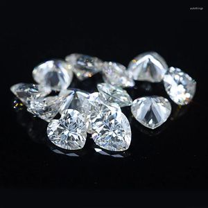 Diamantes soltos de alta qualidade 6.5x6.5mm branco em forma de coração moissanites d cor brilhante pedra de moissanite para anéis