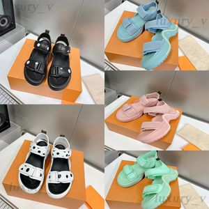 Designer Multicolor Sandals Black White Poots Dad Sandal 2 Strap Platform Sandal Women Thick Bottom Slippers Summer Strappy Flip Flops