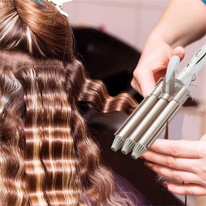 Curling Irons Professional Curling Iron Ceramic Triple Barrel Hair Styler Hair Lectric Curlers Electric Irons Curling Hair Waver Styling Tools 230403