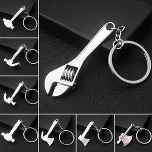 20 Styles Outdoor Gadgets Keychains For Men Car Keyring Set Outdoor Tool Key Ring Holder Portable Mini Utility Pocket Clasp Ruler Hammer Wrench Pliers Shovel Pendant