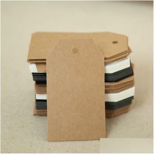 Etiquetas Tags Atacado 500 pcs 7x4cm Pacote de presente em branco Pendurar DIY Handmade Baking Embalagem Preço Cartão Mais recente Tag Brown Drop Delivery Dhf4r