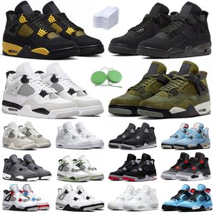 4 Basketball Shoes Men Women 4s Sneaker Military Black Cat Pine Green Seafoam White Oreo Red Thunder Unc Blue Bred Cacao Medium Olive Mens Trainers Sports Sneakers