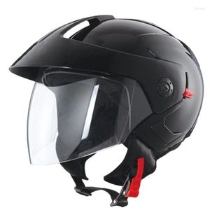 Motosiklet Kaskları 3/4 Açık Yüz Scooter Kask Motokros Masei Ruby Vintage Jet Double Len