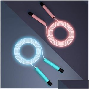 Jump Ropes Jump Ropes Glowing Led Skip Rope For Kids Adt Fitness Adjustable Portable Training Sports Equipment Outdoor 230625 Drop Del Dhzmc