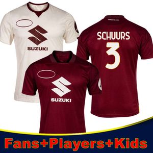 Torino Soccer Jerseys edição limitada 23/24 ZAZA T. SANABRIA LUKIC SCHUURS PELLEGRI SINGO RICCI SUZUKI Camisas de futebol masculinas uniformes