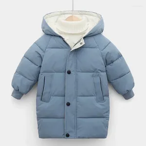 Down Coat Kids Coats Baby Boys Jackets Fashion Warm Girls Hooded Snowsuit For 3-10y Teen Barn Tjocka långa ytterkläder Vinterkläder