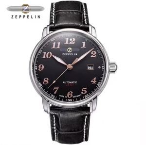 Armbandsur Zeppelin 7656 Tyskt Watch Mens Mechanical Automatic Simple Business Watch Läderband Mens Watch Watches For Men 230403