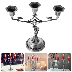 Candle Holders Home Retro Decoration Holder (Vintage Tin) Candlestick Christmas Decorations Church Tea Light Lights Zinc Alloy