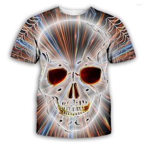 Erkek Tişörtleri 2023 Ürünler Kafatası 3D Dijital Baskı Kısa Kollu Tişört