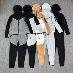 Erkek Trailsits 2023 Moda Cusotm Tech Polar Erkekler Trailsuit 100 Pamuk Kış Özelleştir 2 PCS Man Sweatshirt ve Swearpant 230403