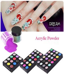 Nail Art Salon Polveri acriliche di cristallo Polvere per scultura Colori misti Set Kit Confezione Bottiglia da 5G 12 18 24 Colori262d1929000