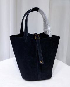 100% Real Suede Leather Basket Totes Bag Luxury Brand Designer Small Shopping Purses And Handbags 2023 New Classic Casual Hand Luggage 2517