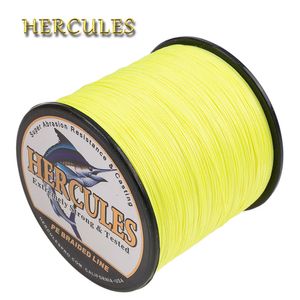 Braid Line Hercules Fishing Line Multifilament 8 Strands Wire Spanien Fiskegåvor för män Fluorescerande gul PE-karp 100-2000m tillbehör 230403