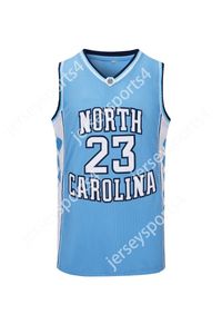 Nave dagli uomini statunitensi NCAA North Carolina Tar Heels 23 Michael Jersey UNN College Basketball Maglie di Black Bianco Blu S-3xl