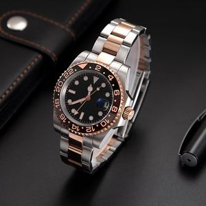 Wristwatch preto gmt blnr batgirl blro azul e vermelho pepsi moldura de jubileu de pulveira automática banda de oyster automática chnr sertidiamond ruby ​​relógios rlx batman designer modelo