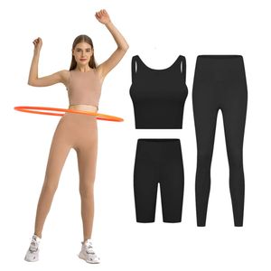 Lu lu yoga limon algin kadın takım elbise kadın aktif giyim elastik yüksek bel tozluk spor tankı üst spor salonu şort