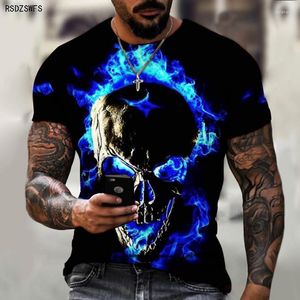 Men's T Shirts Skull Theme T-shirt 3D Men's High Street Print Horror Series Tough Guy Summer Fashion Top Large Size