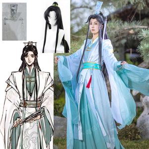 Cosplay tian guan ci fu shi qingxuan kostymer anime skurk själv räddningssystem shen qingqiu cosplay costume hanfu peruk skor fan prop cos