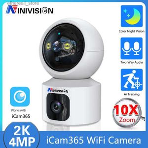 Baby Monitors HD 4MP 2K Dual-Lens MINI Baby Monitor PTZ Wifi Camera Indoor Auto Tracking Two Way Audio CCTV Home Security IP Video ICam365 Q231104