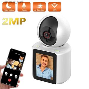 Bebek Monitörler 1080p WiFi IP Kamera Bebek Monitörü 2.8 inç Kablosuz 120 Geniş Açılı 2 Yollu Ses Video Video Görme Kapalı Kablosuz PTZ Kamera Q231104