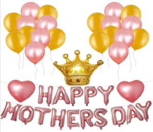 1 conjunto feliz dia das mães balões terno tema festa decoração balão de folha de alumínio feliz dia das mães balão de festa y06226358022