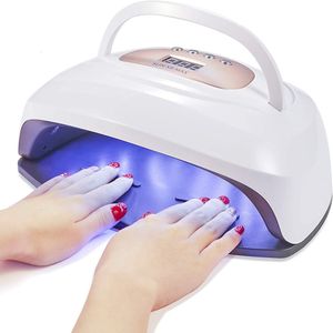 Nail Dryers 114W Portable UV LED Nail Lamp Compact Gel Nail Dryer Big Room For Two Hands Curing Light Professional Manicure Pedicure Tool 230403