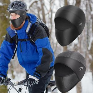 サイクリングキャップは寒い気候のための冬のカバーフリースフリースサーマルフード風力向上通気性のある暖かいライディングのための冬のカバー