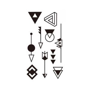 5 PC Geçici Dövmeler Geometri Üçgen Triangle Arrow Geçici Dövme Sticker Su geçirmez Kadın Erkekler Yetişkinler Sahte Vücut Sanat Tasarım 10.5x6cm S El Tatoo Z0403