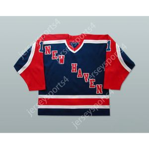 MAGLIA DA HOCKEY BOB JANECYK NEW HAVEN NIGHTHAWKS cucita in alto S-M-L-XL-XXL-3XL-4XL-5XL-6XL