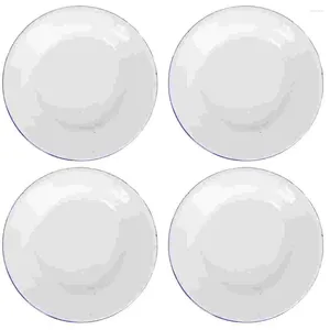 Conjuntos de louça 4 pcs snack prato esmalte placa bandejas retro mistura tigela frutas prato recipiente decorativo branco pratos cozidos el