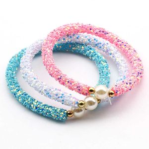 Braccialetti con ciondoli 3 pezzi Bianco Blu Rosa Carino Paillettes Perle Bracciale Bambino Maglione Braccialetto per gioielli per bambini Festa di compleanno Regali per ragazze AA230403