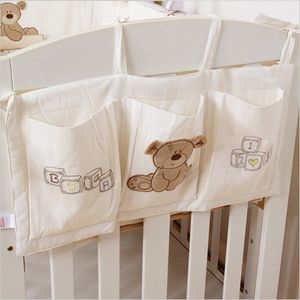 Bedding Sets Baby Bed Hanging Storage Bag Cotton born Crib Organizer Toy Diaper Pocket for Set Accessories nappy store bags 230404