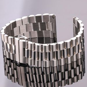 Assista Bandas Straia de aço inoxidável 22mm 21mm 20mm 18mm 16mm de metal sólido Barcelet Men Women Silver Watch Bands Accessoriewatch