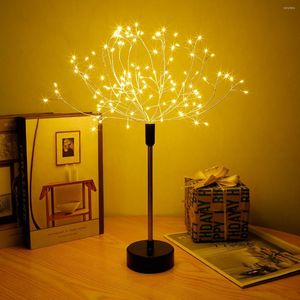 Lampy stołowe LED Fairy Lamp Lampa Symulacja Tree Odgałęzienie Sznurek 8 Tryby oświetlenia DIY Fireworks Decor Decor Noc