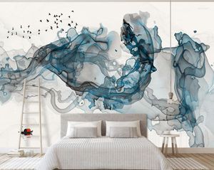 Duvar Kağıtları Bacal Özel 3D Duvar Kağıdı Soyut Mürekkep Modern Boyama Peyzajı Duvar Tv Zemin Dekoratif Papel De Parede