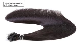 1gs 100s Brazilian Micro Nano Loop Ring Human Hair Extensions 100Remy Hair Straight 18Colors 100pcs Nano Rings Beads7903709