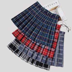 Spódnice plisowane spódnica kobiety Plaid Mini Womens 2022 Tennis Pink Black Y2K Japońska szkoła dziewczyna mundurem Faldas P230403