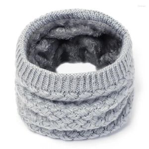 Schals 2023 Gestrickte Schal Hals Winter Frauen Männer Dicke Fleece Innen Wolle Kragen Ring Elastische Stricken