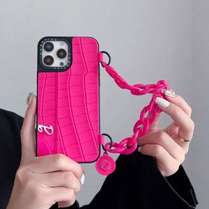 Дизайнерский чехол для телефона IPhone 14 Pro Max 13 12 11 15 15pro 15promax 15plus подходит для стильного чехла для телефона розового цвета.