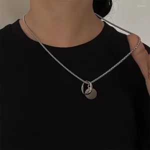 Ожерелья с подвесками VSnow Street Style, круглое полое геометрическое ожерелье для женщин, массивная цепочка с блестками, металлические украшения