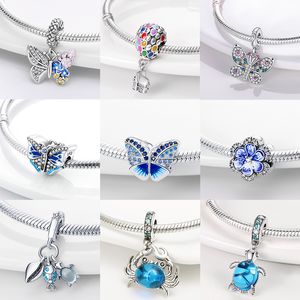 Argent 925 Livres Nouveau Mode Charme Perles Rondes Originales, Ampoules, Poulpe, Papillon, Lune, Compatible Bracelet Pandora, Perles