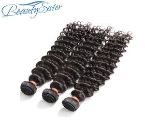 İşlenmemiş Brezilyalı Bakire Saç Demetleri Derin Dalga 3Bundles 300g Lot İşlenmemiş Remy İnsan Saç Dokuma Doğal Renk Kesildi One8559241