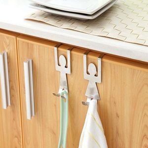 Creative Hooks Rails Traceless Nail Free Cabinet Door Cloth Rack Storage Hook Holder