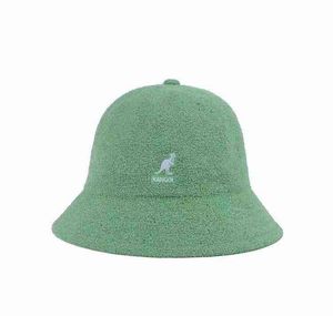 قبعات الكرة Kangaroo Kangol Fisherman Hat Sun Hat Hat Sunscreen Sunchreen Temproidery Paidel Material