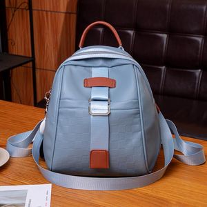 Ladies shoulder bag 4 colors street popular lightweight leather student backpacks daily Joker embossed plaid handbag cute lady color matching fashion backpack 676#